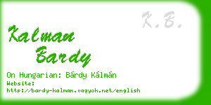 kalman bardy business card